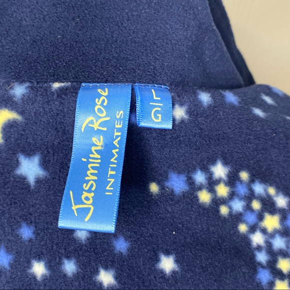 Jasmine Rose Intimates 2 Piece Pyjama set Full Zipper Moon and Stars Size Large - Picture 6 of 9